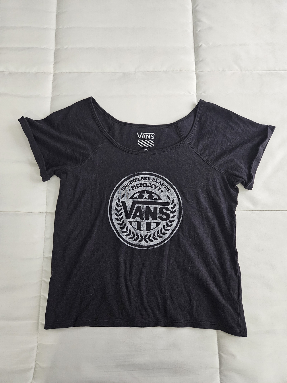 Vans Black Scoop Neck Short Sleeve Tee